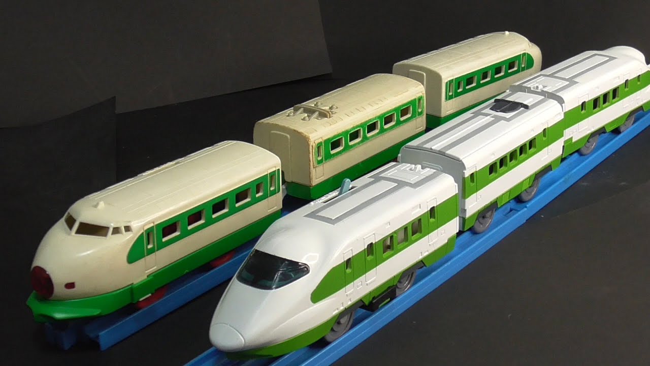 改造プラレール E2新幹線やまびこ 東北上越新幹線記念塗装 200系カラー なつかしのあおば号