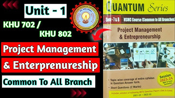 Project Management and Entrepreneurship AKTU Unit 1