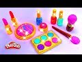 Play doh makeup set how to make eyeshadow lipstick  nail polish  with play doh fun for kids