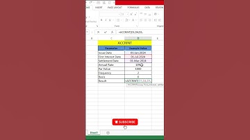 ACCRINT Function in Excel | Calculate Accrued Interest Easily | #shortsvideo #excel #banglatutorial