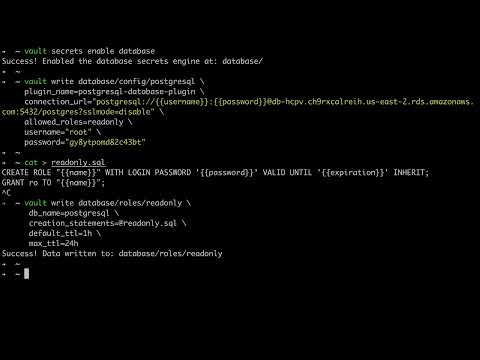 HCP Vault: Dynamic Database Secrets