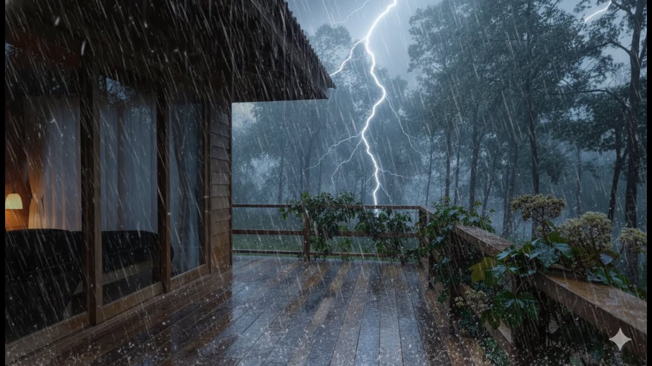 Sleep All Night | Steady Rain & Thunder Ambience