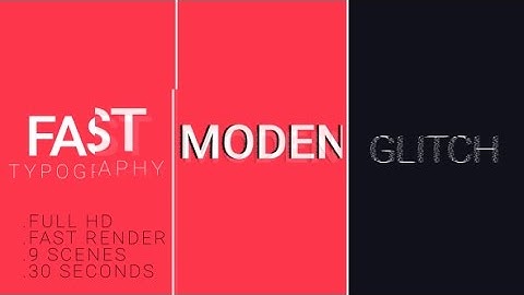 Fast Typography Intro | After Effects Template | Titles