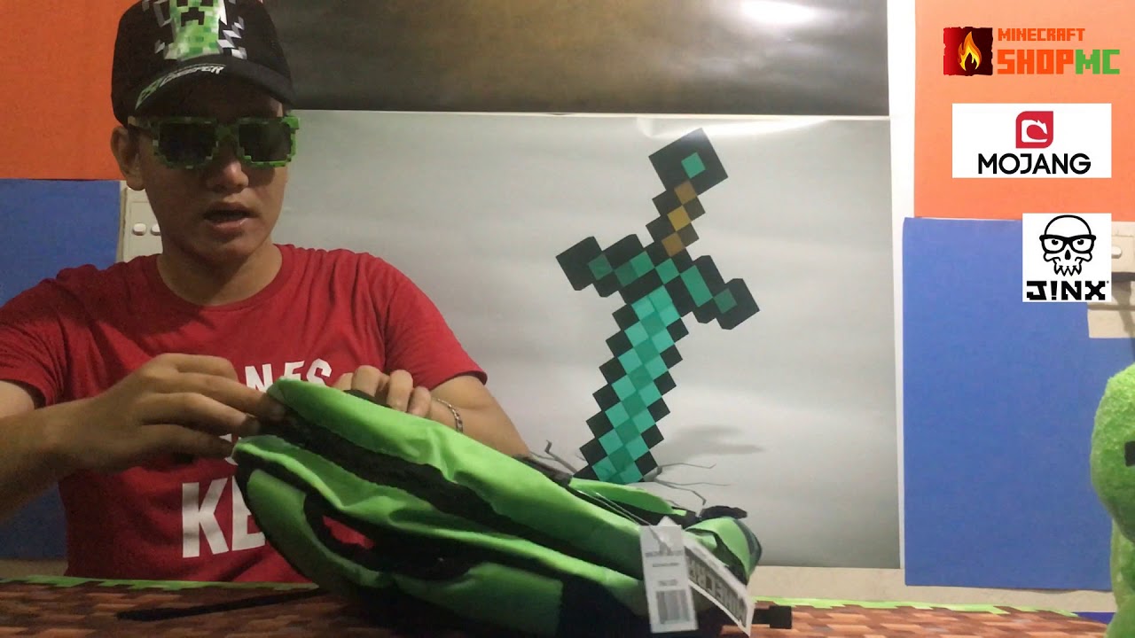 video Balo Minecraft creeper backpack