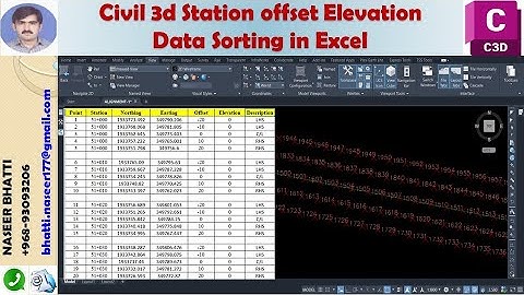 Civil 3d Station offset Data Sorting in Excel