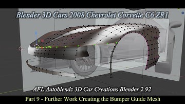 Blender 3D Car Modelling Tutorial of  a 2008 Chevrolet Corvette C6 ZR1 Ep 9 Continue the Bumper Mesh