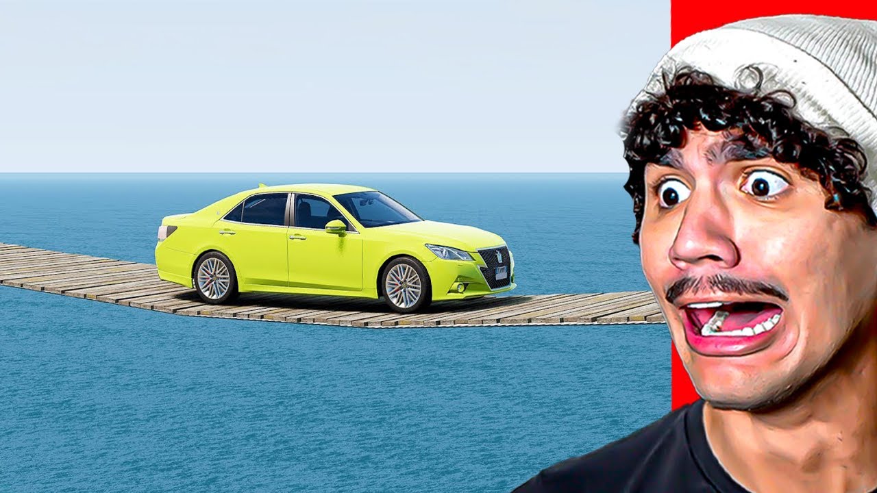 Reagindo a Carro vs Ponte Bamba - BeamNG Drive