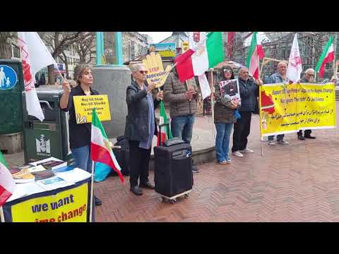 Malmö, Sweden—April 13, 2024: MEK Supporters Rally in Solidarity With the Iranian Revolution