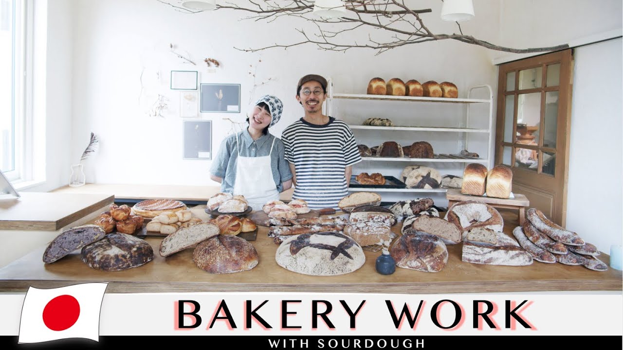 Приготовление креативного хлеба с корочкой под лунной ночью|Приготовление хлеба из закваски в Японии