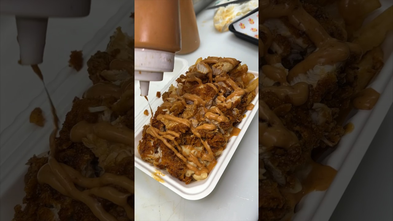 Life is better with the Half Mac Half Fries Hot Chicken from Fluffie’s in NJ… trust us! #DEVOURPOWER
