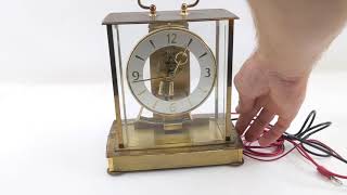 Vintage Kundo Kleningar & Obbergfell Electronic Shelf Mantel Clock Brass Glass