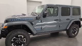 THE BEST LOOKING WRANGLER EVER! 2024 JEEP WRANGLER RUBICON X 4XE HYBRID ANVIL CLEARCOAT 24J146 SOLD!