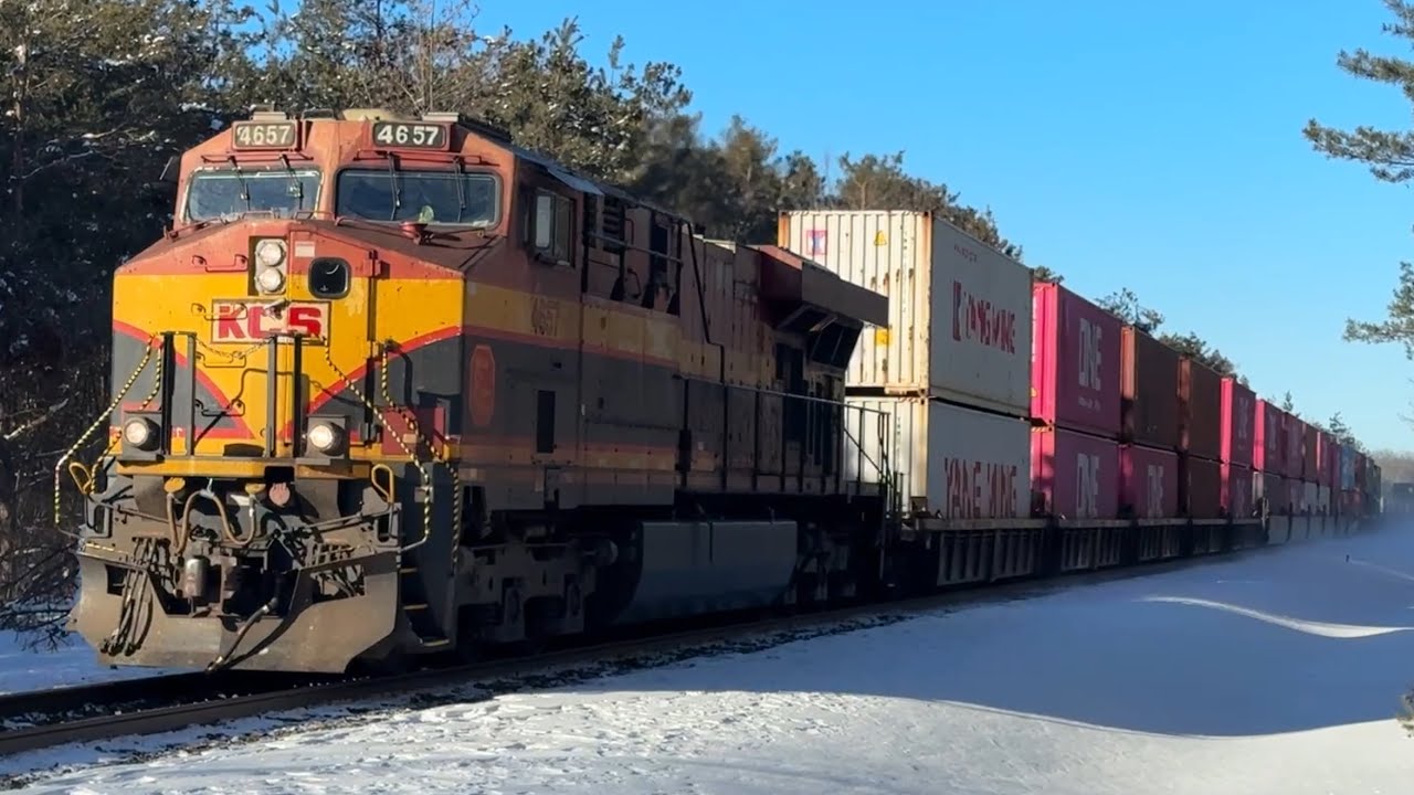 Cold Winter RailFanning: CPKC Freight Trains - YouTube