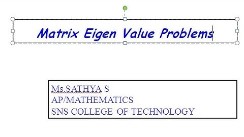 Quadratic form to Cananical form I | Matrices and Calculus | SNS Institutions 