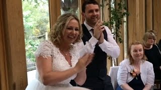 bridesmaid speech with surprise BarberShop Quartet