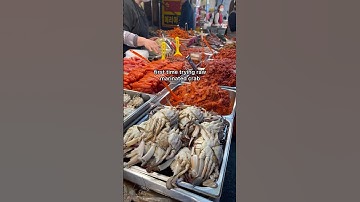 Raw marinated crab from Honglim Banchan in Gwangjang Market #seoul
