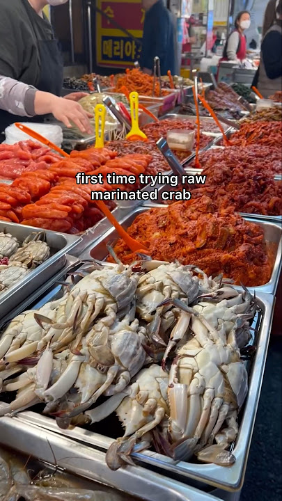 Raw marinated crab from Honglim Banchan in Gwangjang Market #seoul