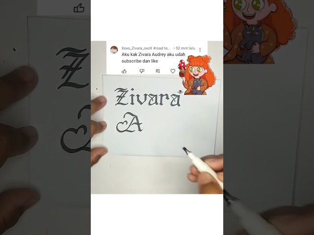 zivara Audrey mana nich ⁉️ tulisan indah @Itz._Yu1i #shorts #hayaart #art class=