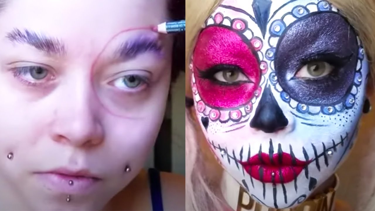 Top 3 Sugar Skull SFX Makeup Tutorial Videos | Halloween & Day of the ...