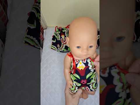 Одяг на ляльку бебі бон сестру сарафан і трусики комплект, видео 1