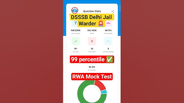 DSSSB Jail Warder mock test 2025 RWA (149/200)🔥|  Delhi Jail warder #rwamocktest #shorts #dsssb