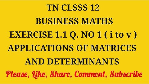 TN 12th Business maths chapter 1 exercise 1.1 question number 1 ( i to v )