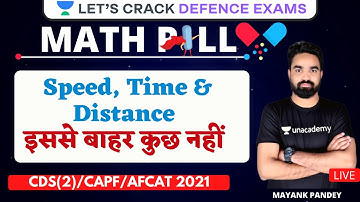 Speed, Time & Distance  इससे बाहर कुछ नहीं | Target CDS (2)/CAPF/AFACT 2021 | Mayank Pandey