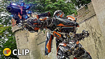 Hot Rod Stops The Time Scene | Transformers The Last Knight (2017) Movie Clip HD 4K