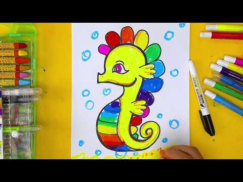 Как нарисовать морского конька - урок рисования для детей