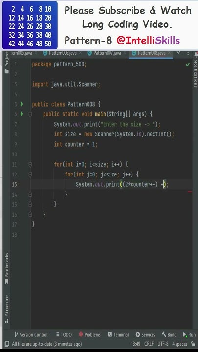 Java Pattern-08 | 500 Java Pattern Programs #shorts #java #coding # ...