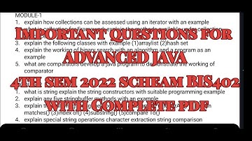 ADVANCED JAVA important questions for VTU exam 2022 scheam 4th semester BIS402