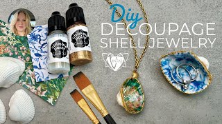 DIY Decoupage Shell Jewelry &amp; Dish