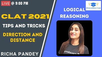 Tips and Tricks l Direction and Distance l Logical Reasoning l CLAT 2021 l Richa Pandey