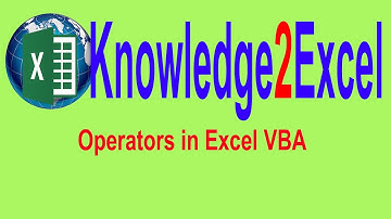 3. Operators in Excel VBA