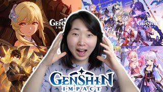 This is Free to Play!?! New Genshin Impact Fan Reacts to Every Version Trailer!! 1.0 - 2.8!