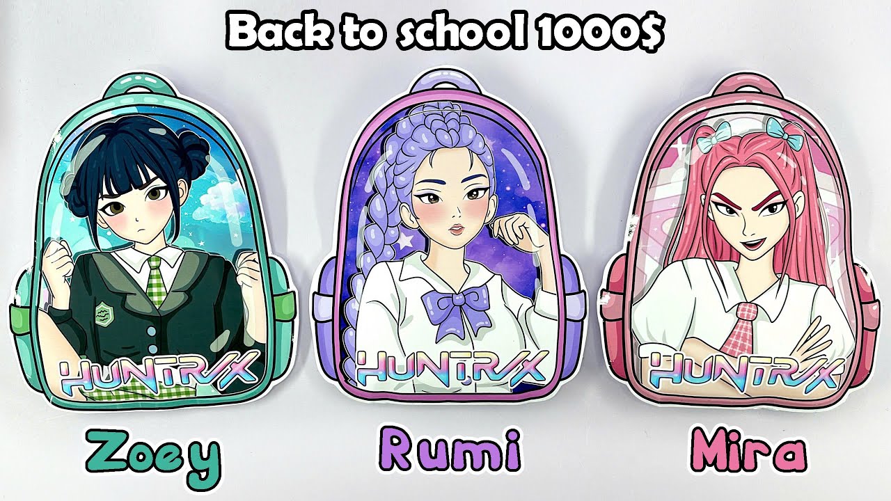 (✨Paper DIY✨) KPOP DEMON HUNTERS Back to School Blind Bag 1000$ | Rumi, Mira, Zoey | ASMR #Unboxing