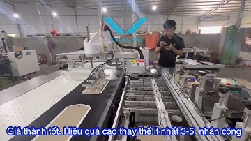 Robot đặt bìa cứng tự động. Lắp cho dây chuyền băng tải bôi keo bồi . Mã: DF-FG1025