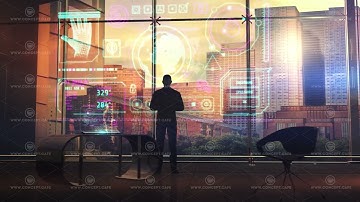 Infographics about data protection and encryption systems. 3D render