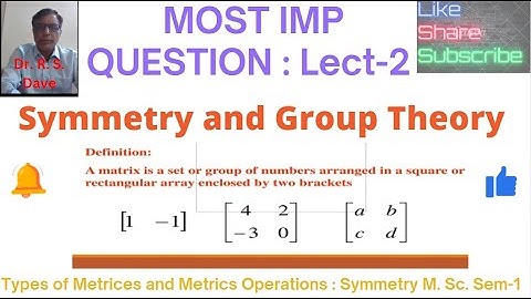Symmetry and Group Theory: Lecture-2