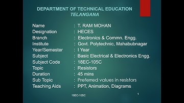 Preferred Values of Resistors