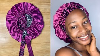 DIY: HOW TO MAKE A REVERSIBLE ELASTIC HAIR BONNET WITH REVERSIBLE BAND.