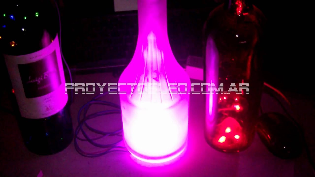 Botella Led Rosa ProyectosLed #25: botellas led rgb - YouTube