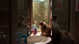 Cute Rabbit On Bathroom Sink Adorable 5-Second Short