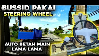 Bermain game BUSSID pakai steering wheel handmade