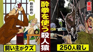 【実話】酔拳を使う殺人猿。250人死傷...飼い主が飲ませた。