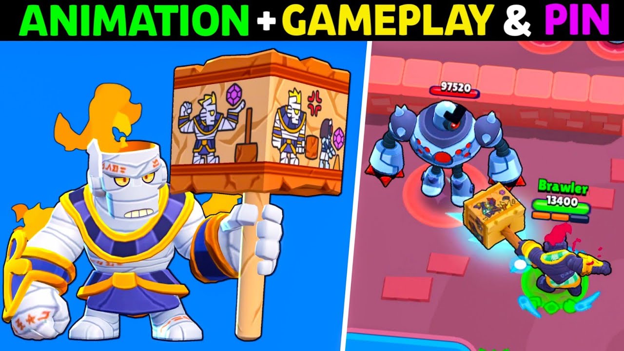 Brawl Stars All Mummified Frank Skin Gameplay, Animation, Cost, Pin & Player Icon!