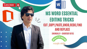 5 | MS Word Text Editing Tricks: Cut, Copy, Paste, Undo, Redo, Find & Replace (Manual + Shortcuts)