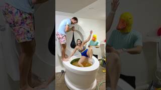 Rubber Ducky Exboyfriend Scared Me And I Fell In The Giant Toilet Pool With Prank #Shorts