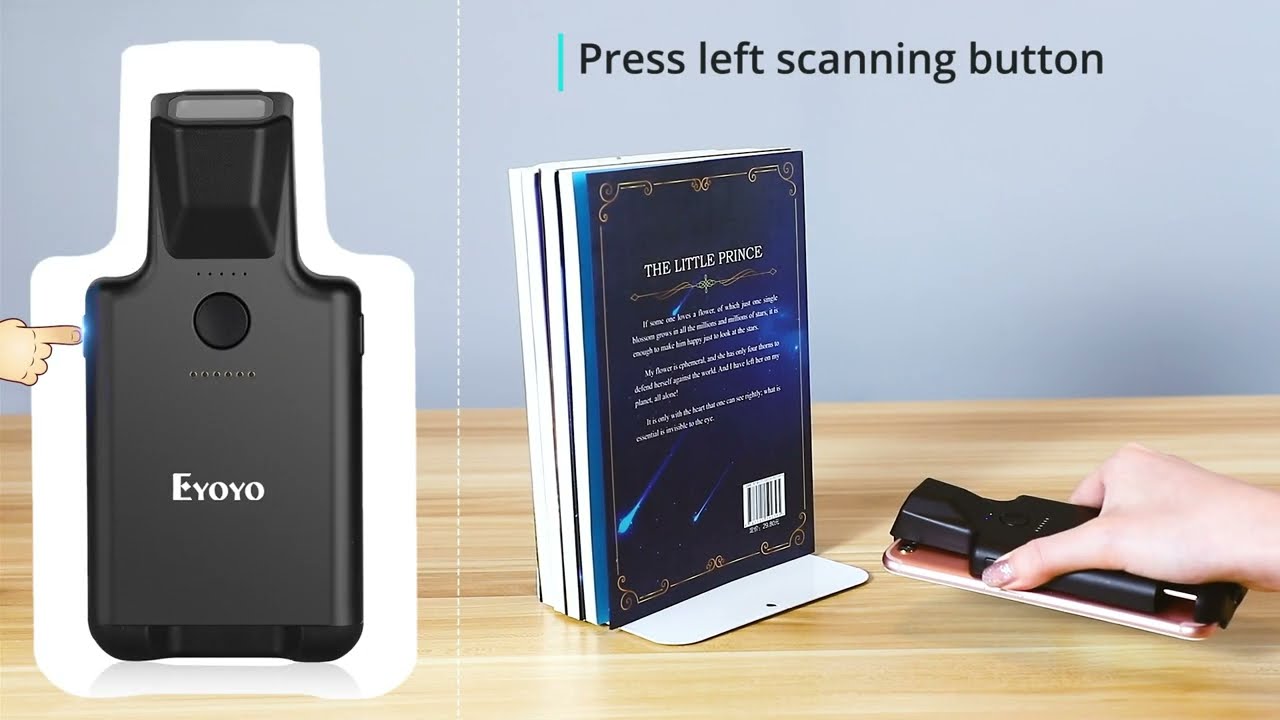 Eyoyo Bluetooth Back Clip Telefon Barcode Scanner,  Produktbild-Vorschau 4