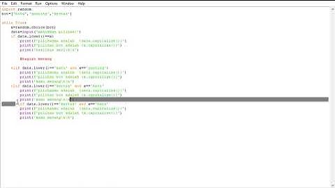 Contoh program sederhana PYTHON untuk membuat game batu,gunting,kertas..